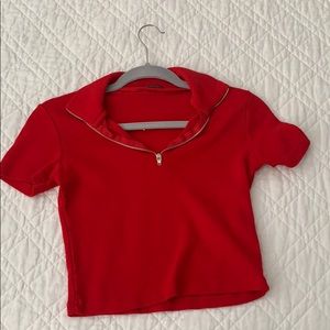 Brandy Melville Red Crop top one size